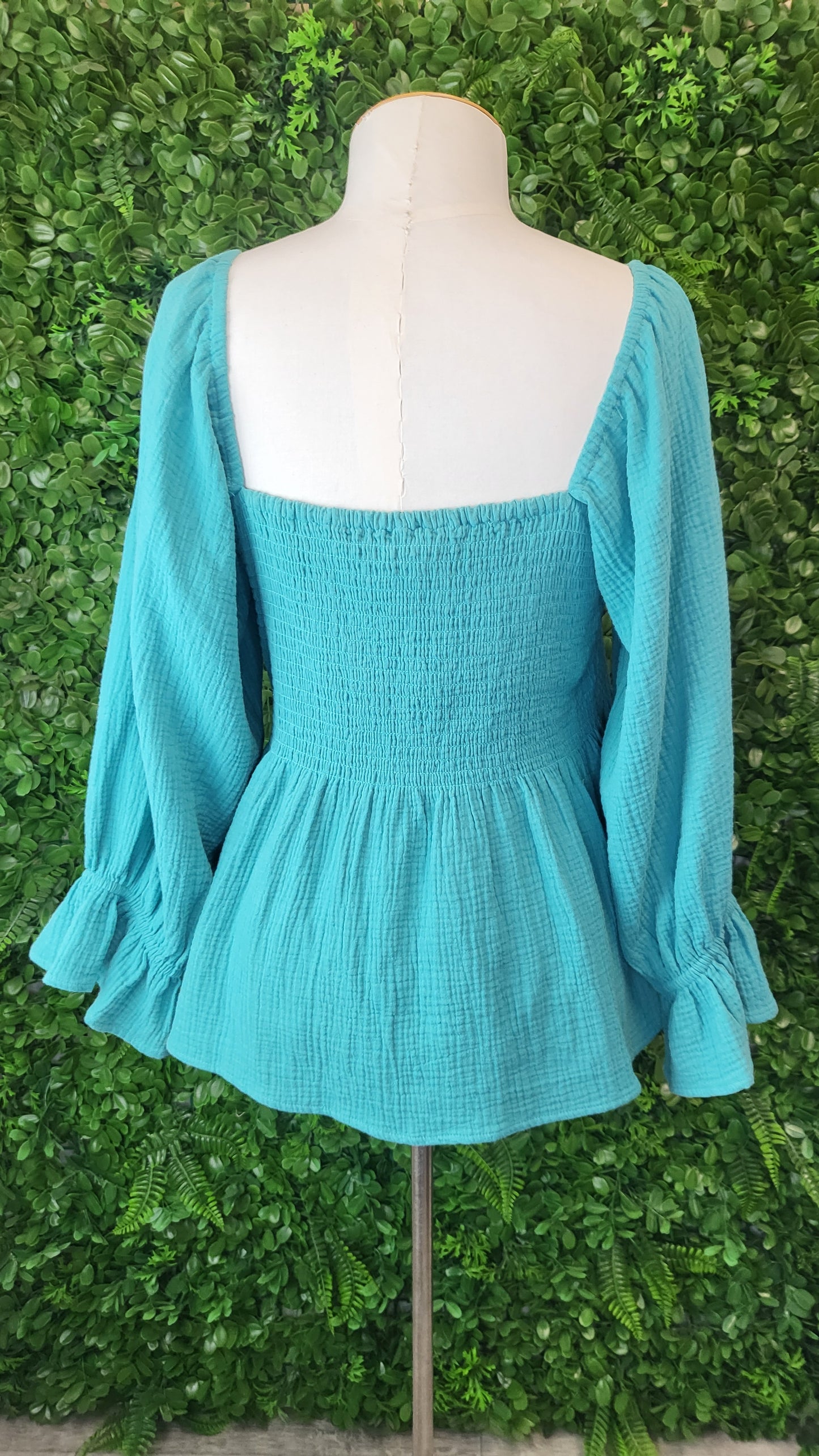 Seed Teal Shirred Top (14)