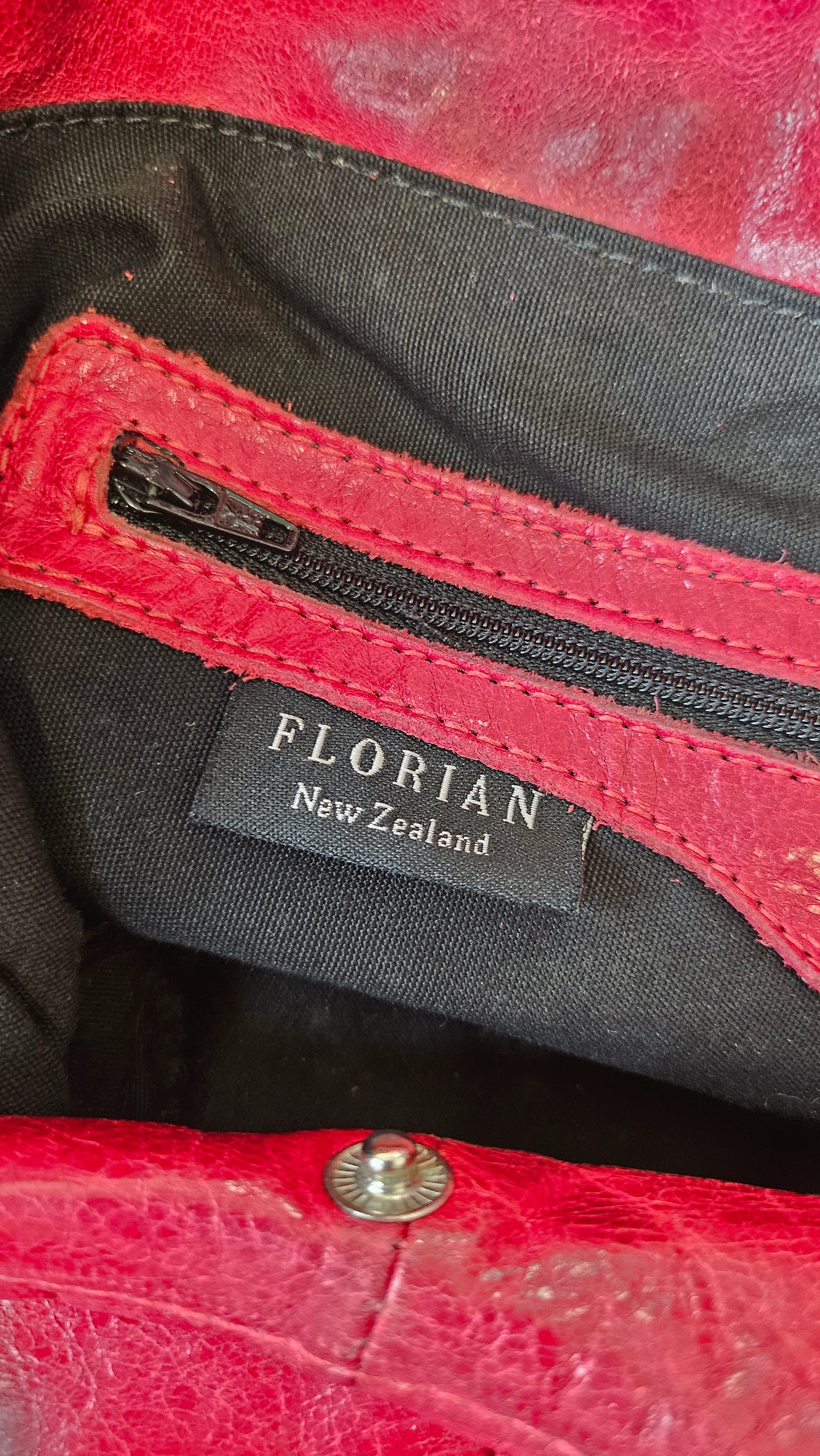 Florian Red Leather Bag (29cmx23cm)