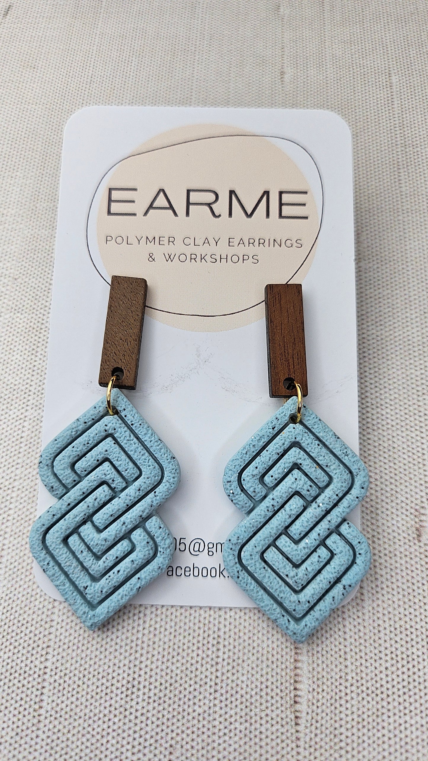 Earme Blue Geometric Earring BNWT