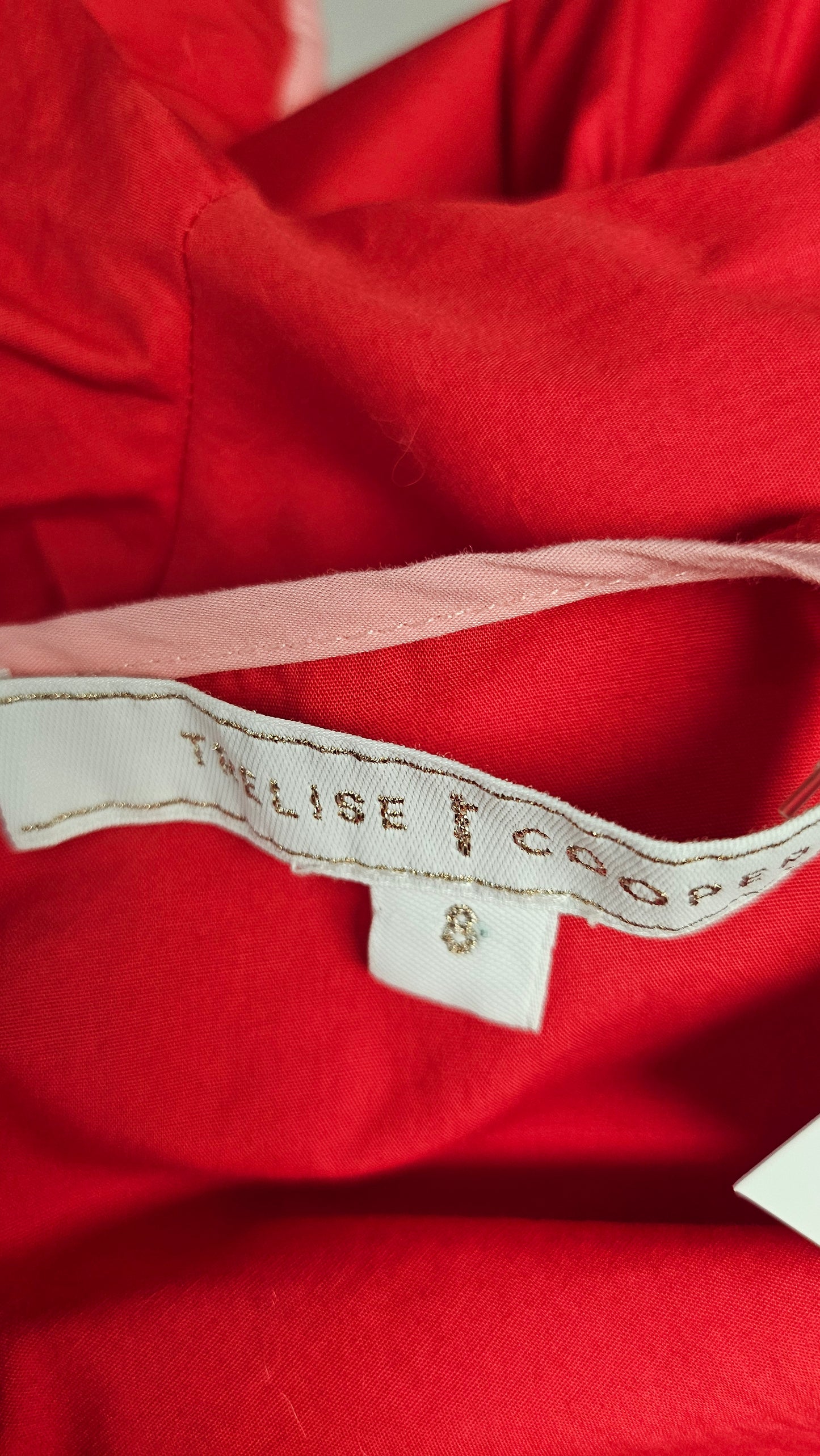 Trelise Cooper Red/Pink Trim Now That We're Tier Dress (8-10)