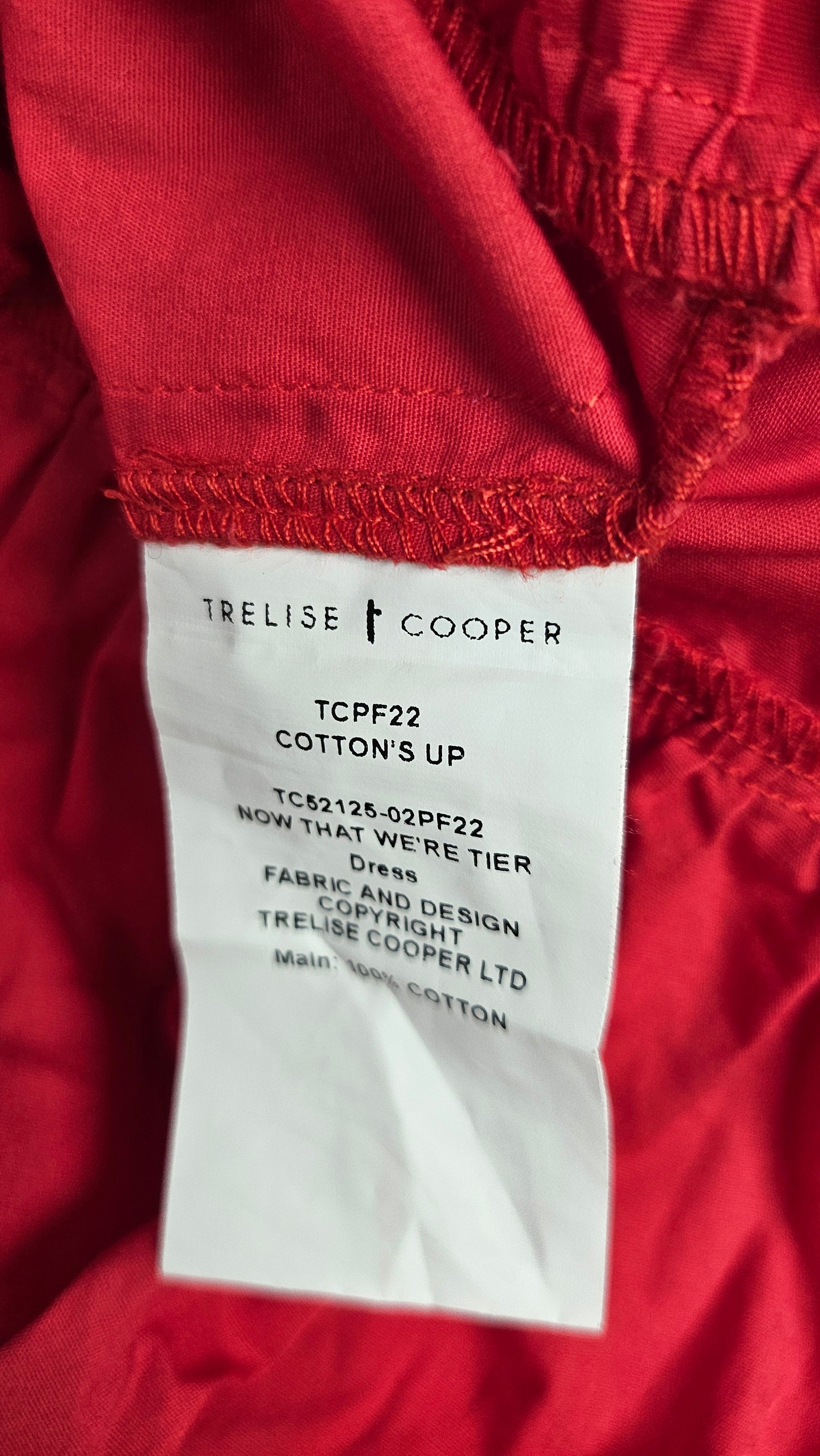 Trelise Cooper Red/Pink Trim Now That We're Tier Dress (8-10)