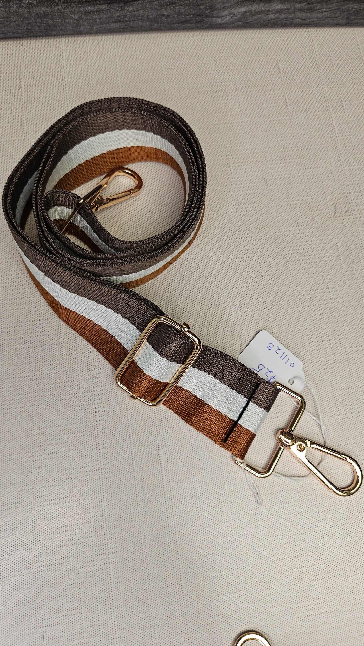 Unknown Brown/White Bag Strap NEW