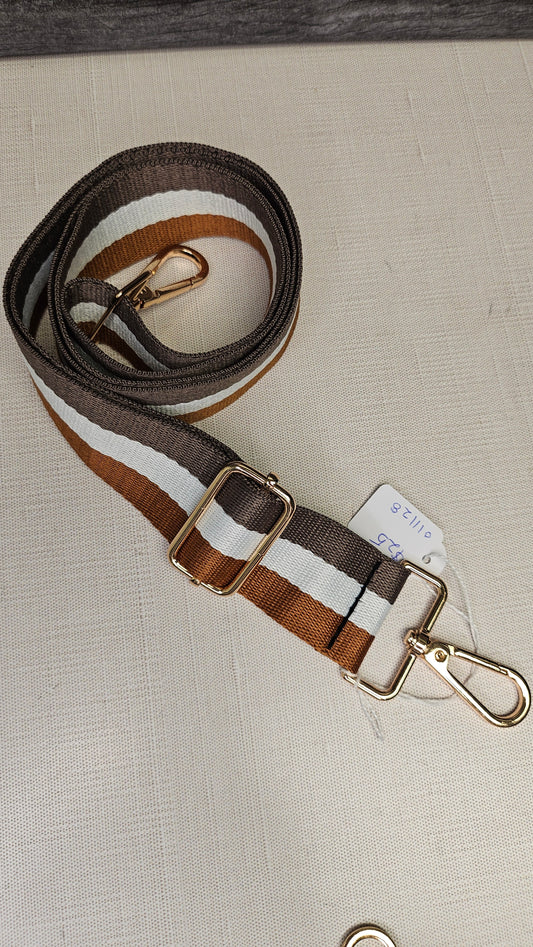 Unknown Brown/White Bag Strap NEW