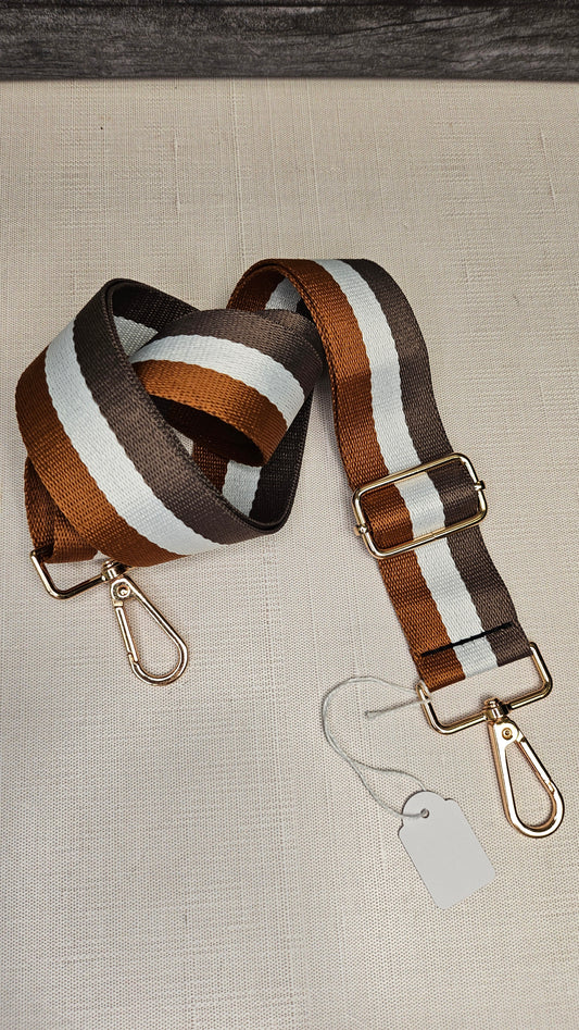 Unknown Brown/White Bag Strap NEW