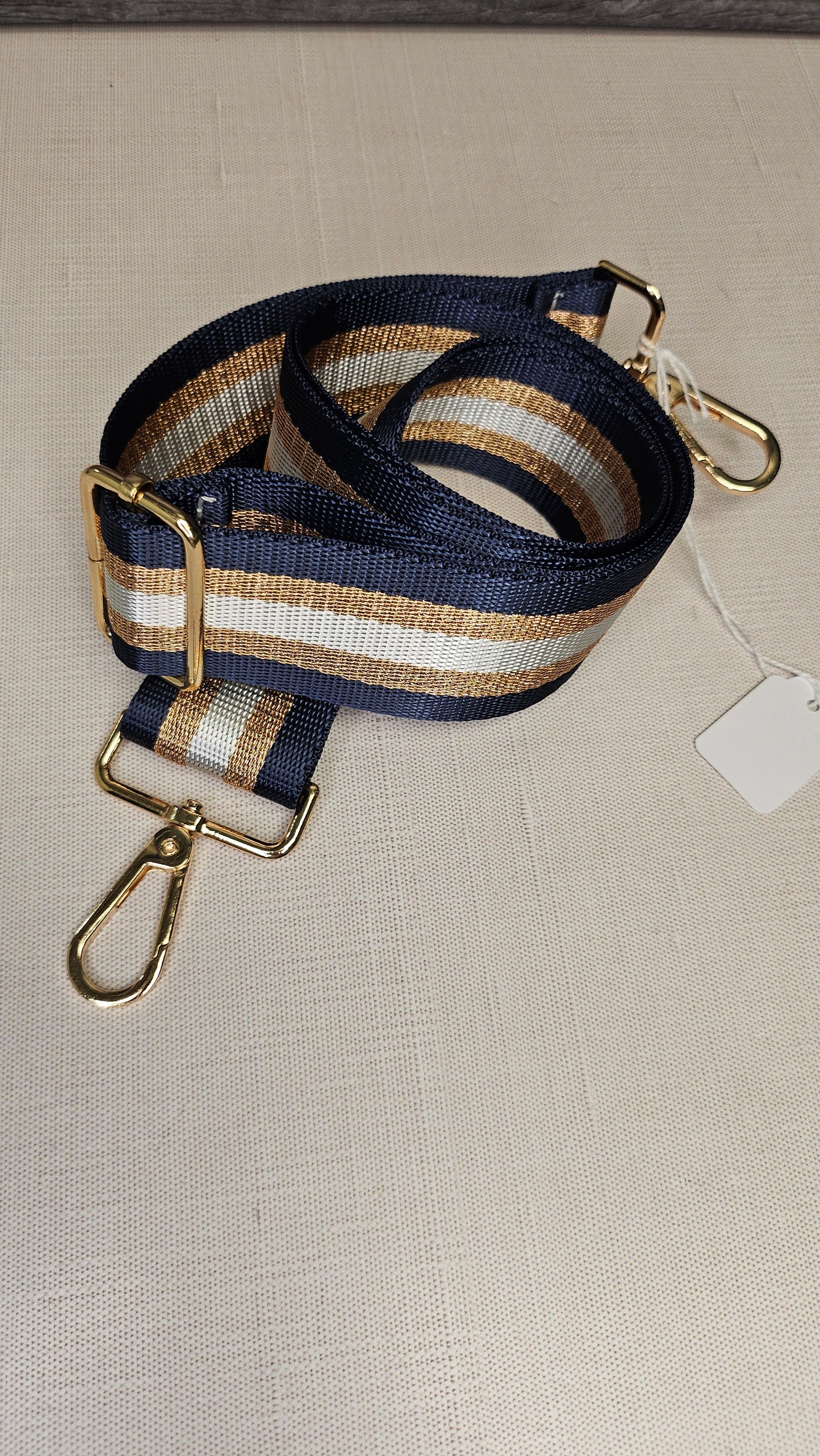 Unknown Navy Stripe Bag Strap New