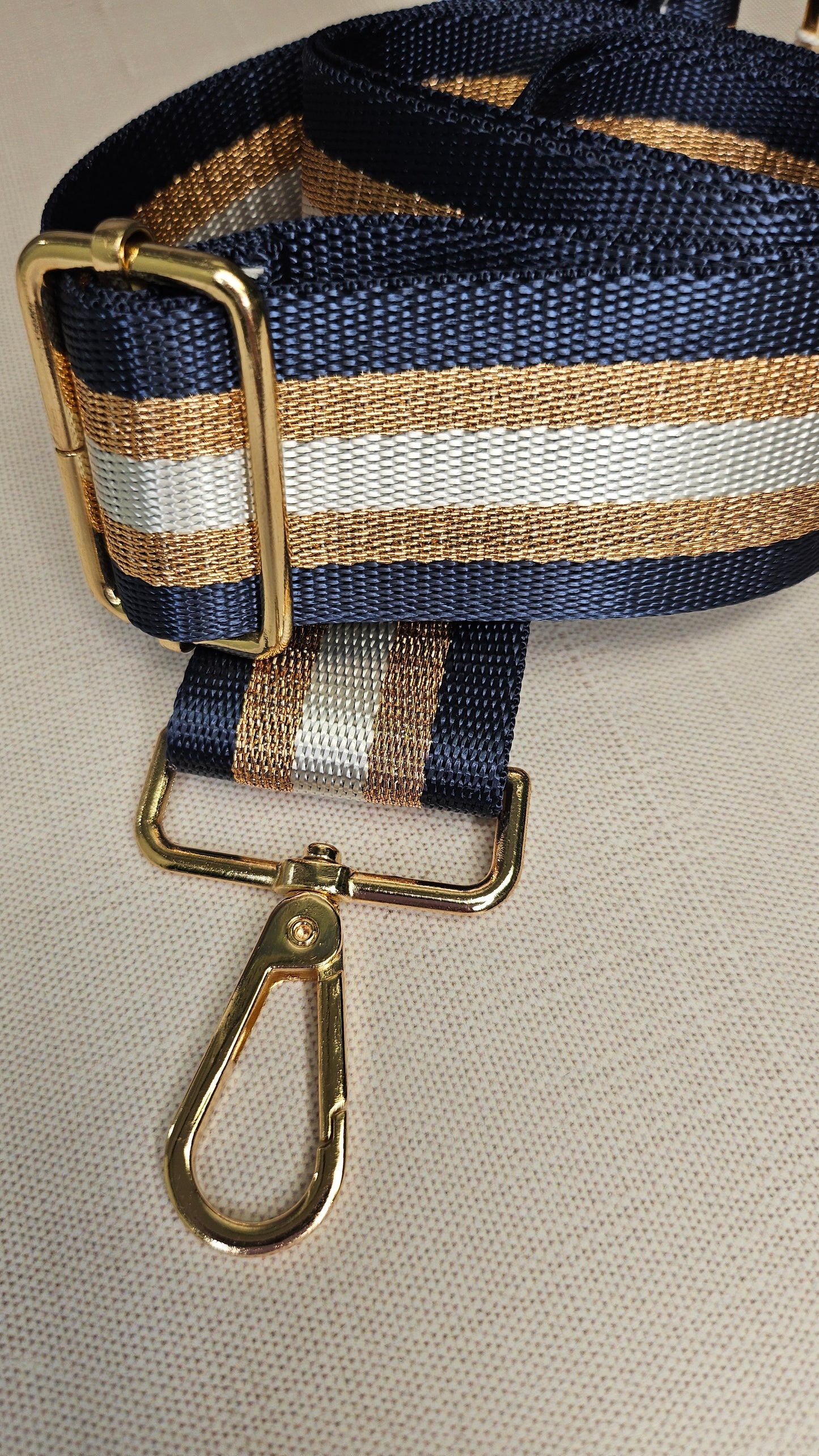 Unknown Navy Stripe Bag Strap New