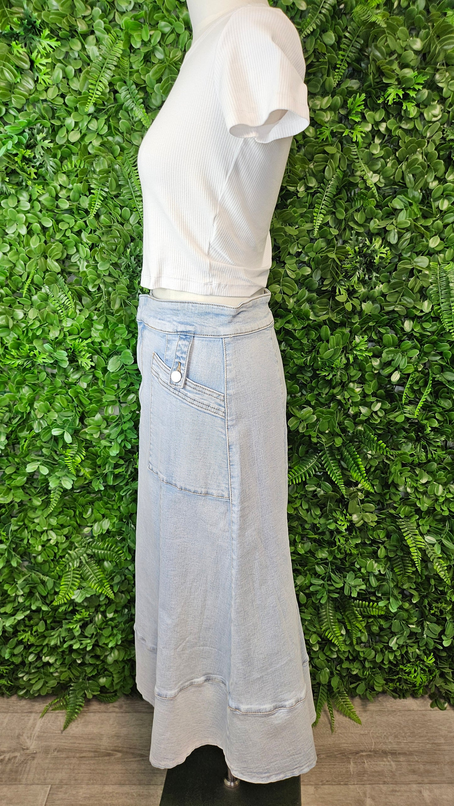 Seed Washed Denim Denim Skirt (14)