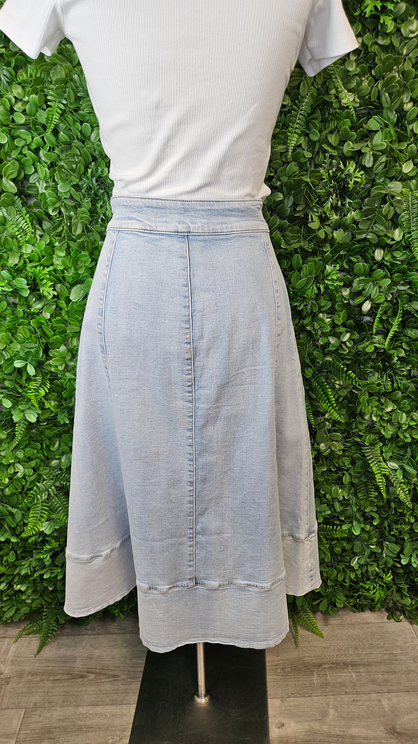 Seed Washed Denim Denim Skirt (14)