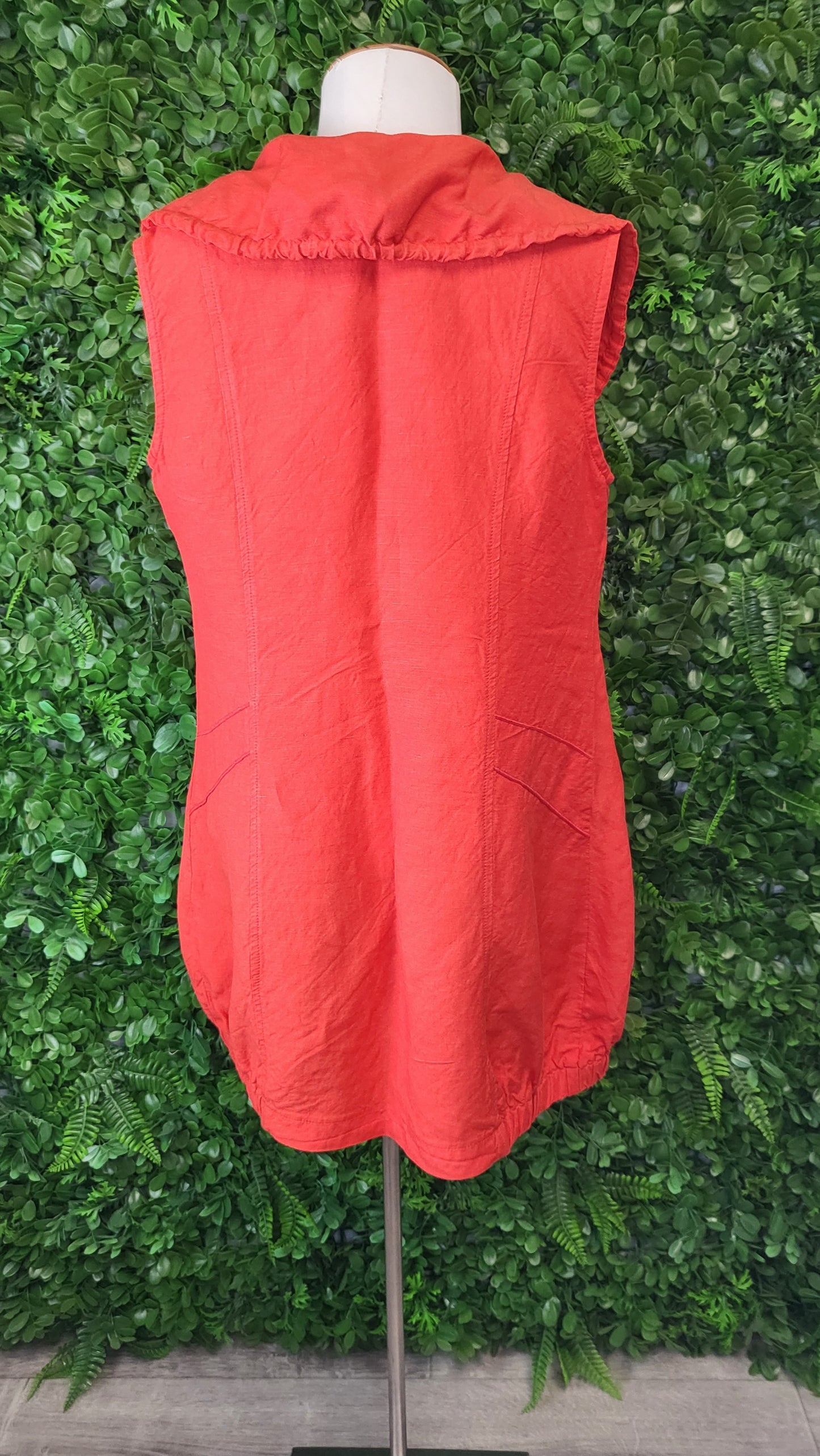 Lisa Law Orange Linen Vest (12)