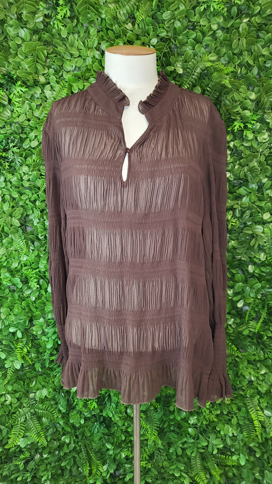 Drama The Label Chocolate Shirred Top (16)