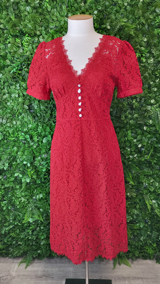 Goelia Red Lace Dress BNWT (10)