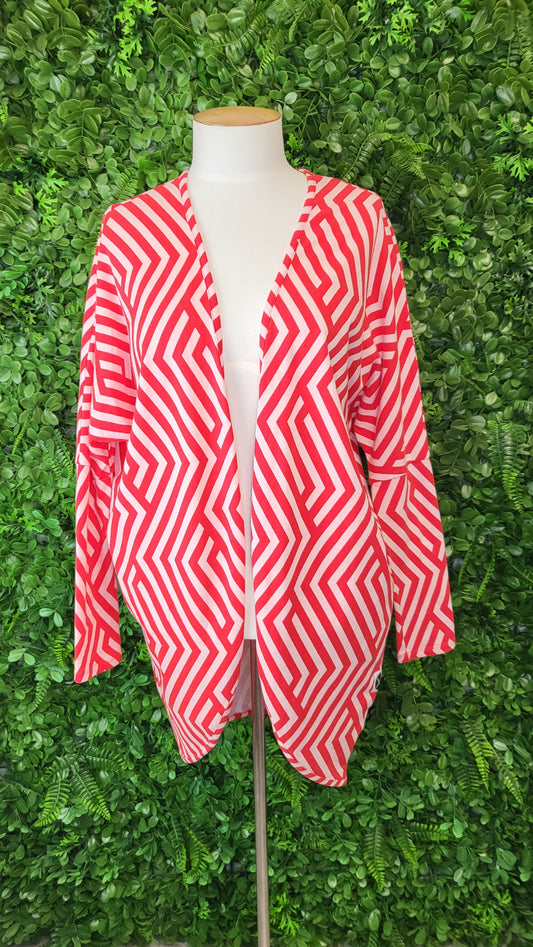 Home-Lee Stripe Kimono Cardi 10