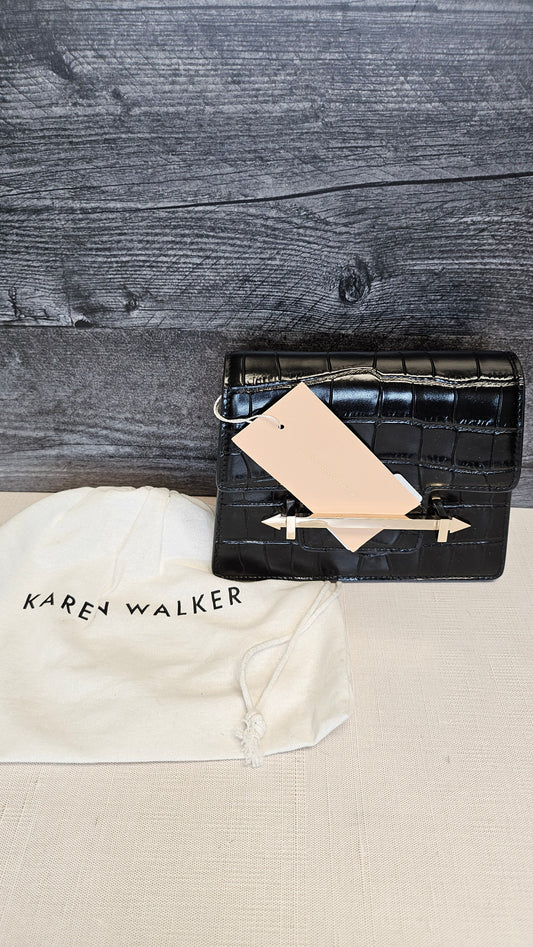 Karen Walker Black Gene Mini Convertible Bag 15x19x6