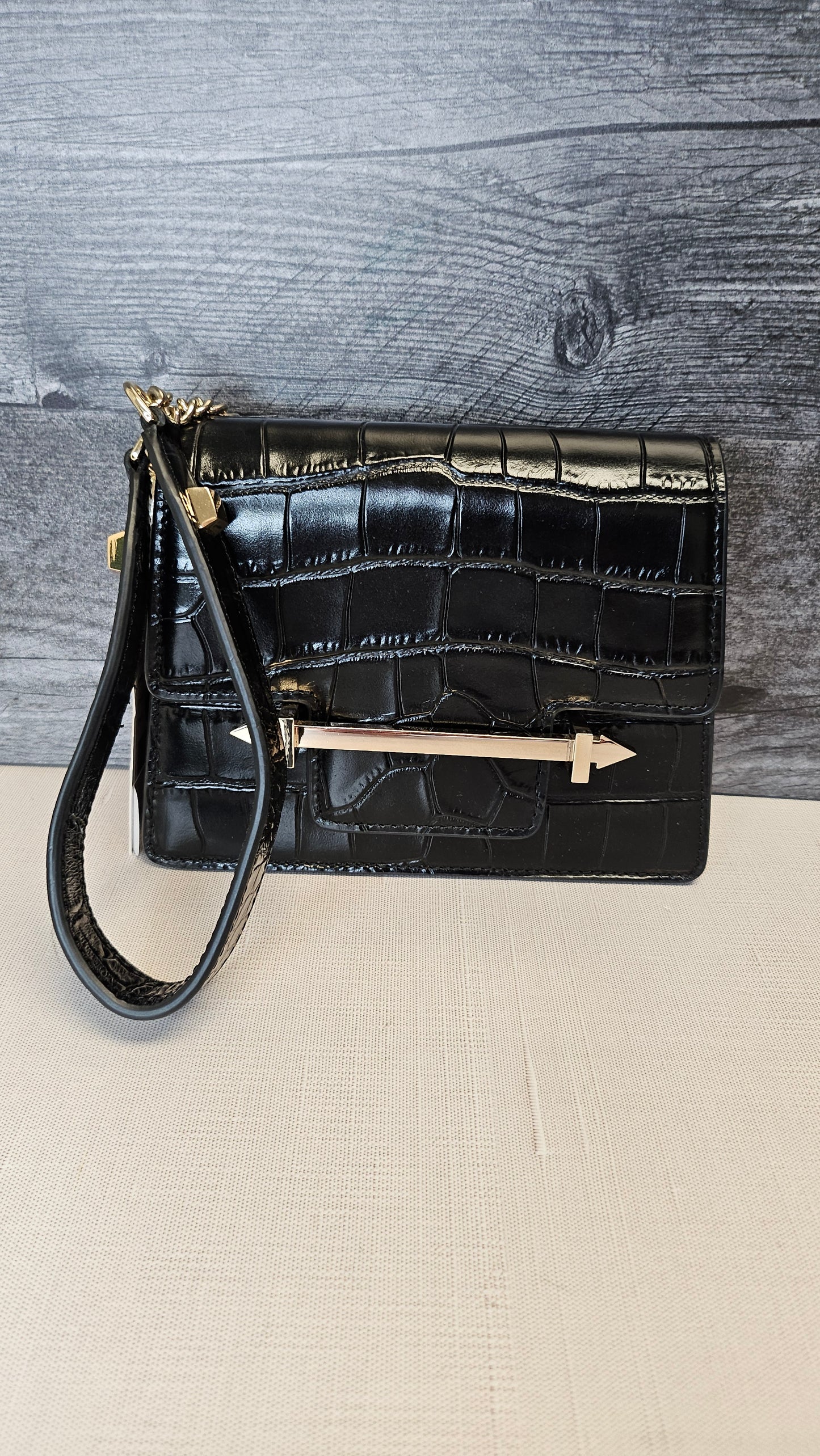 Karen Walker Black Gene Mini Convertible Bag 15x19x6