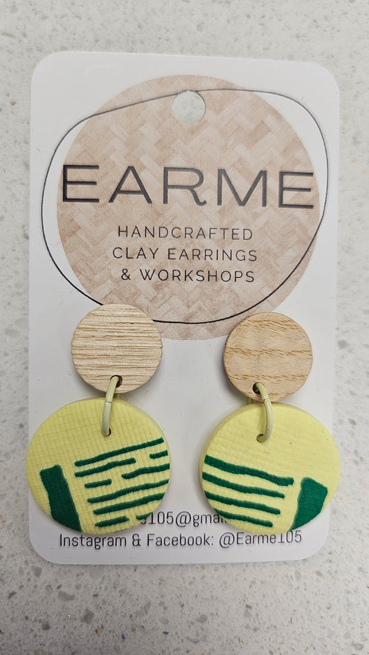 Earme Citrus Yellow Disc Drop Earring BNWT