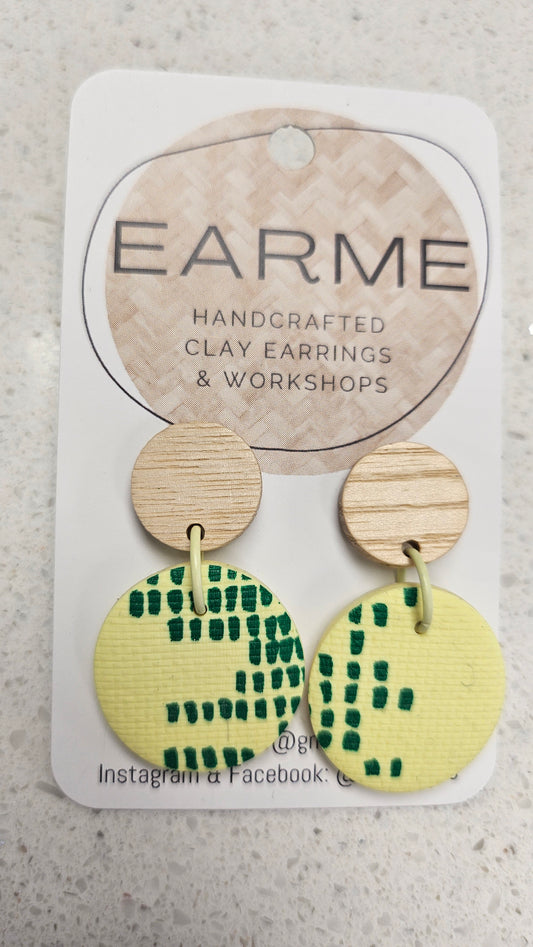 Earme Citrus Yellow Disc Drop Earring BNWT