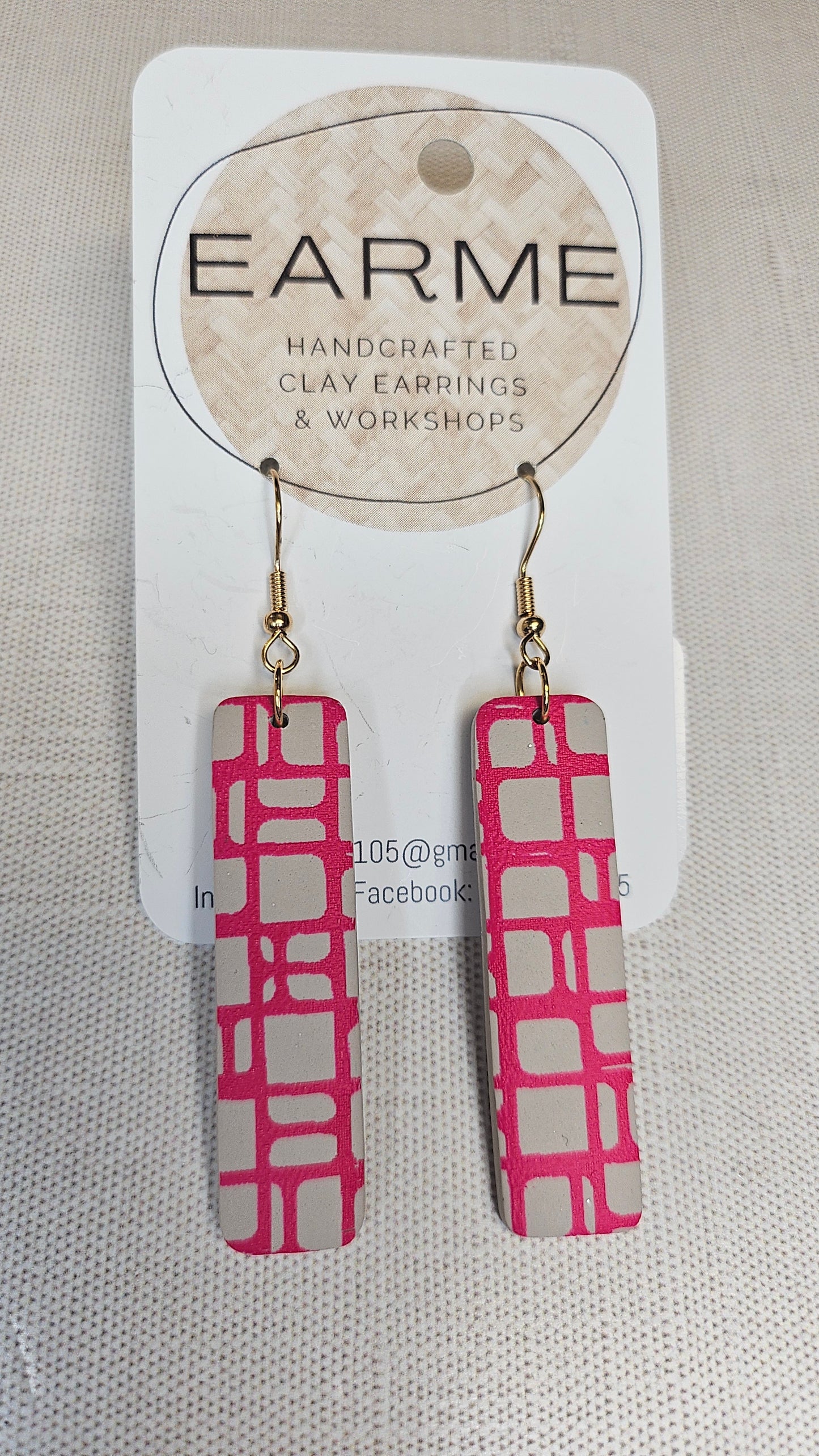 Earme Pink Dangly Earrings BNWT