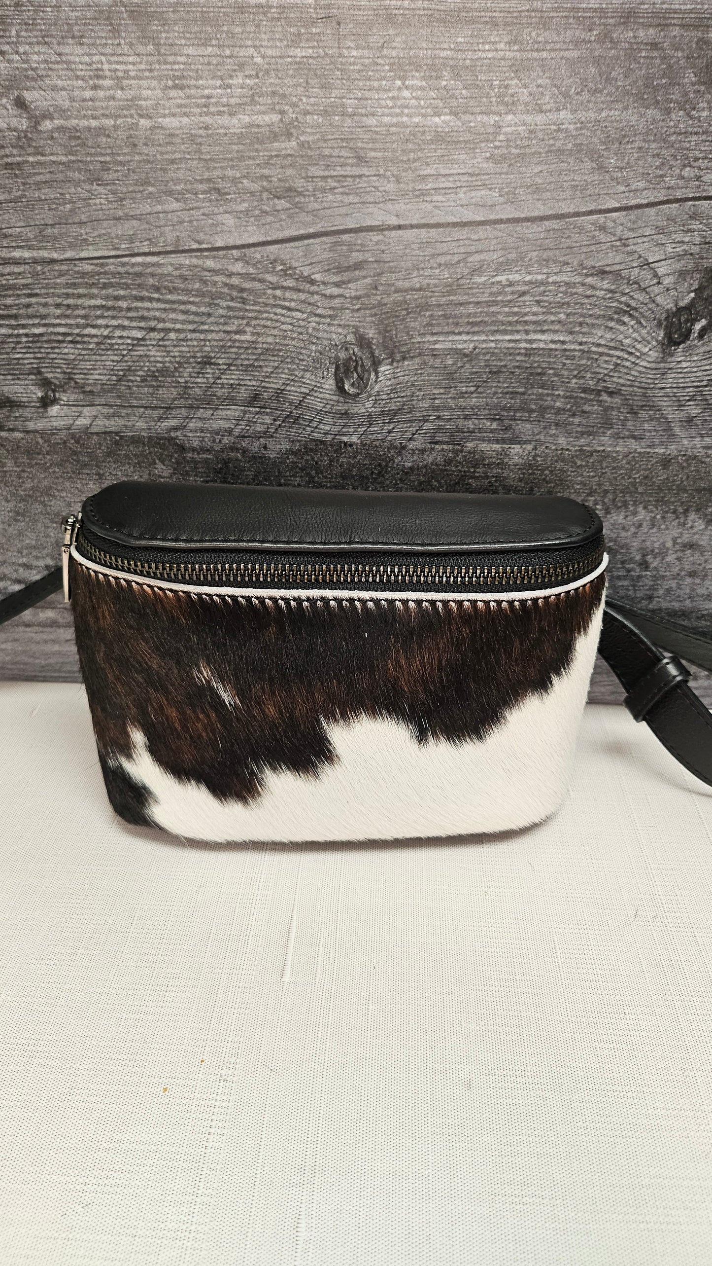 Made in Italy Calf Hide Fur Belt Bag 15x23x8