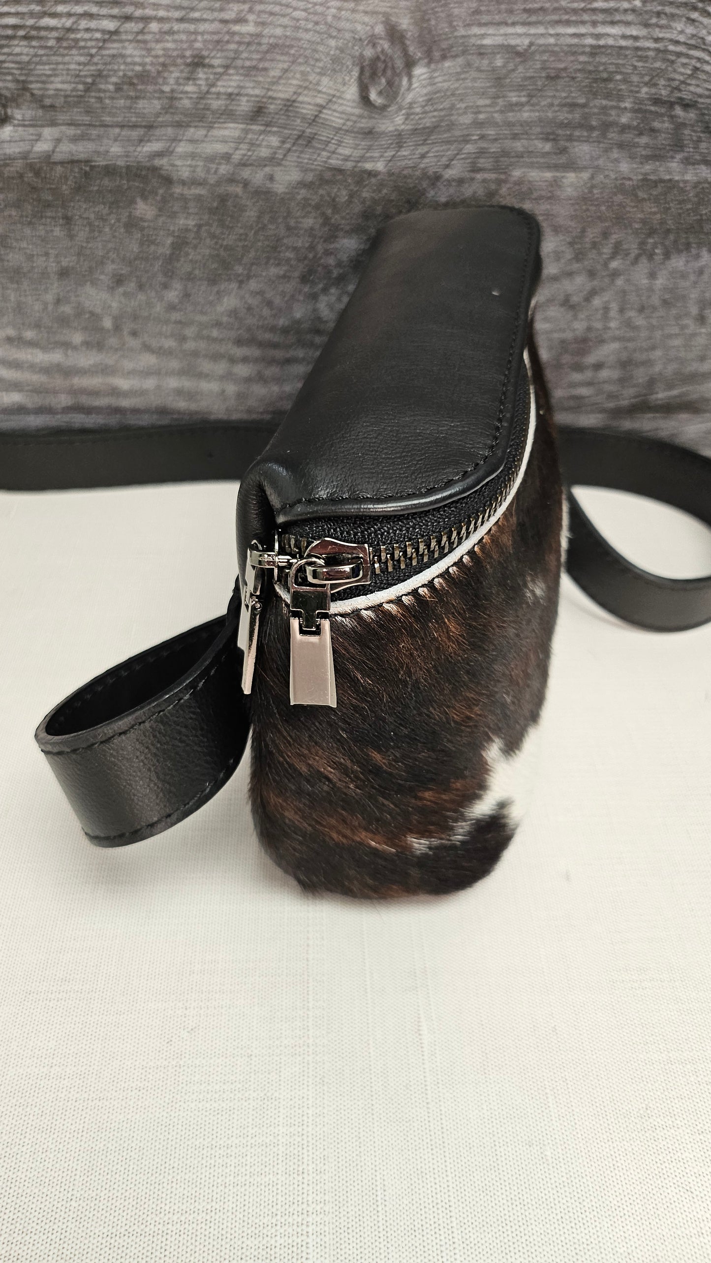 Made in Italy Calf Hide Fur Belt Bag 15x23x8