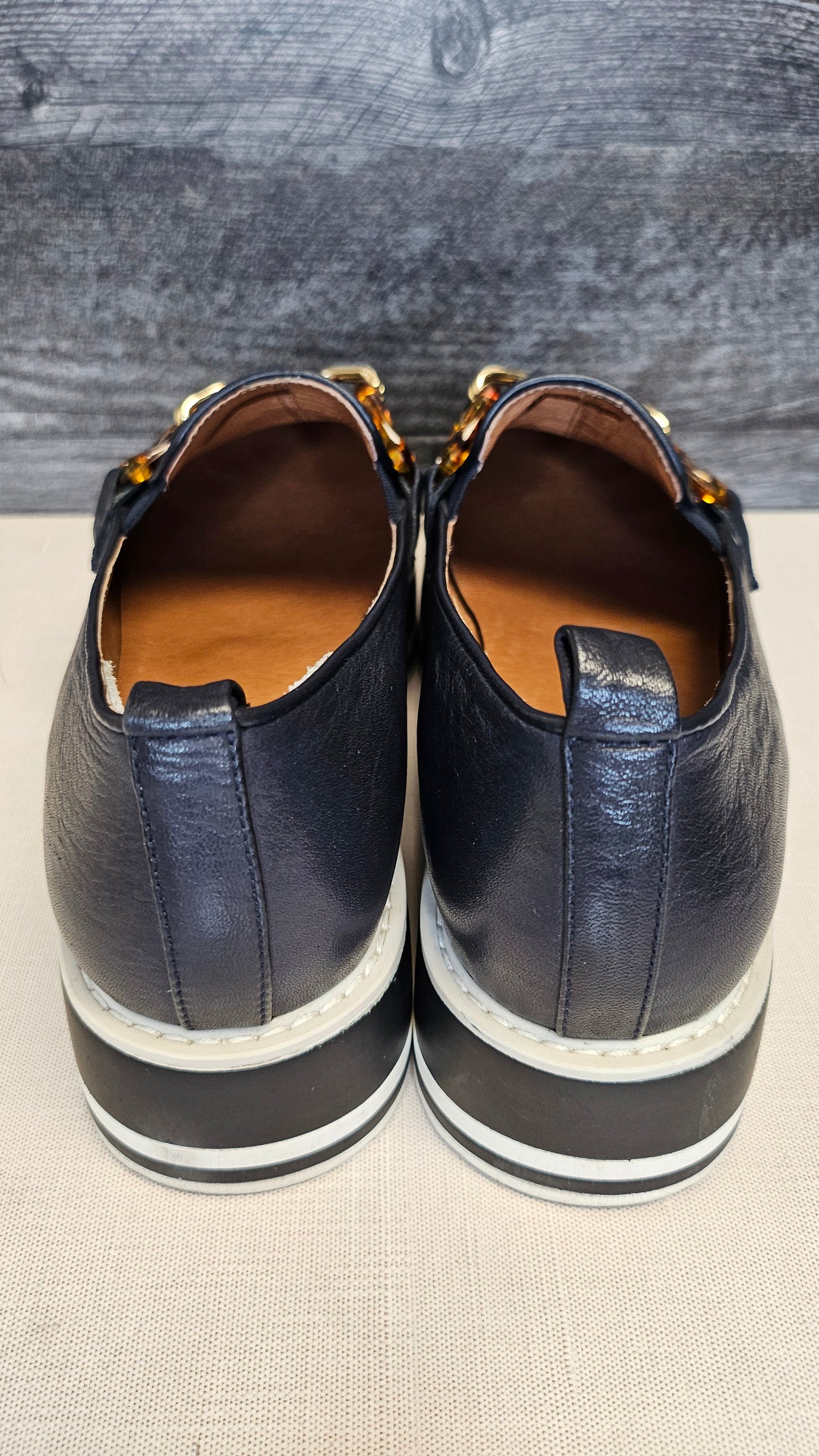 Bresley Navy Platform Loafers (39)