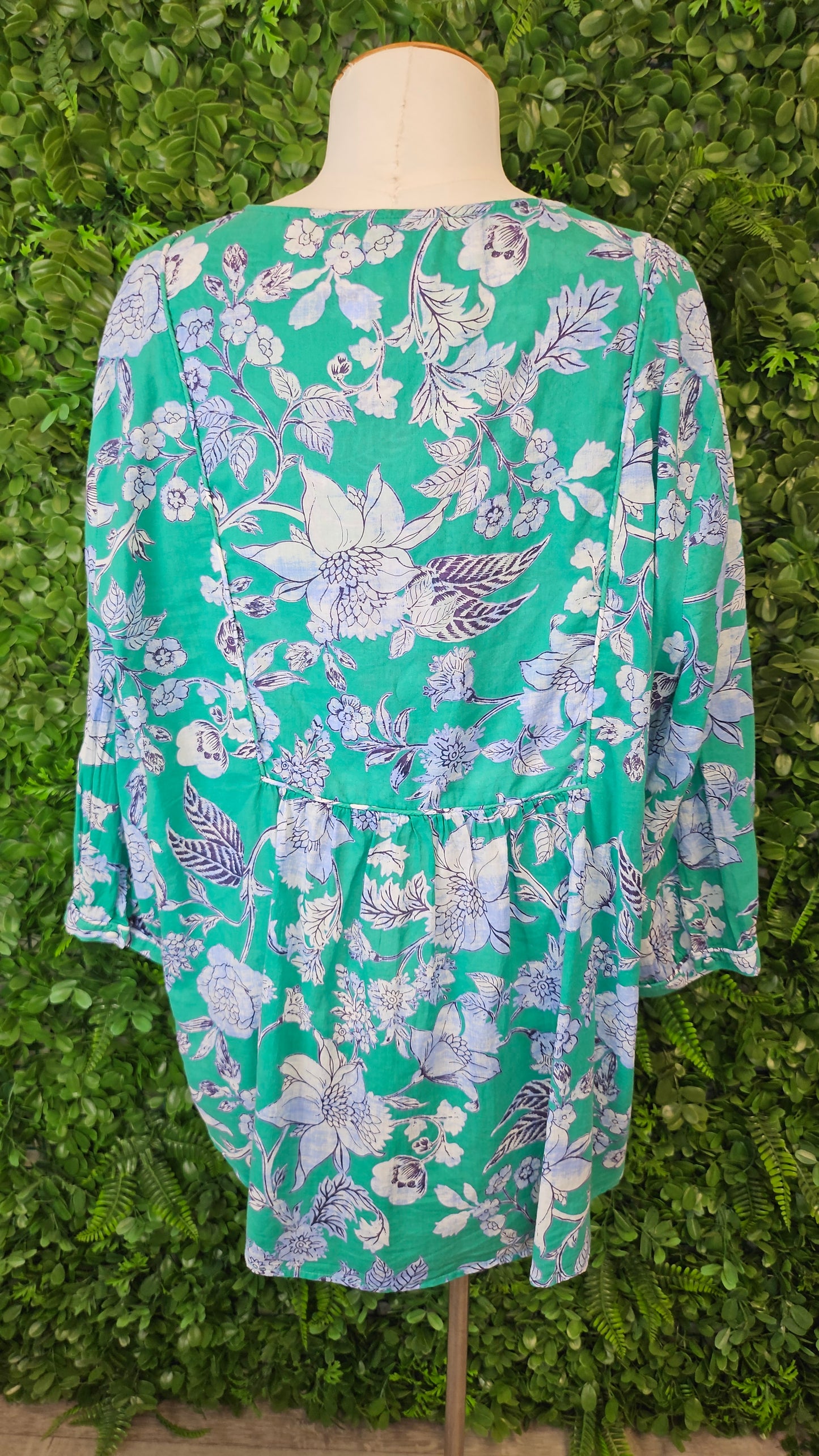 Blue IIlusion Floral Print Blouse (20)