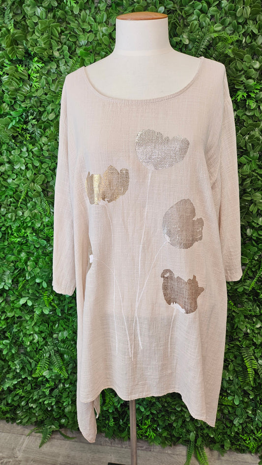 Unknown Beige Tunic Top (18-20)