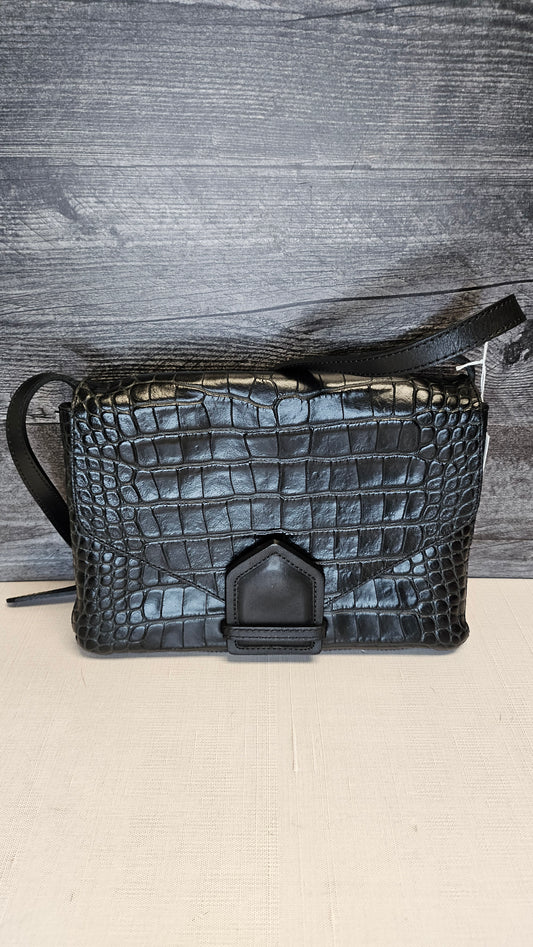 Massimmo Dutti Black Leather Crossbody 20x26x12