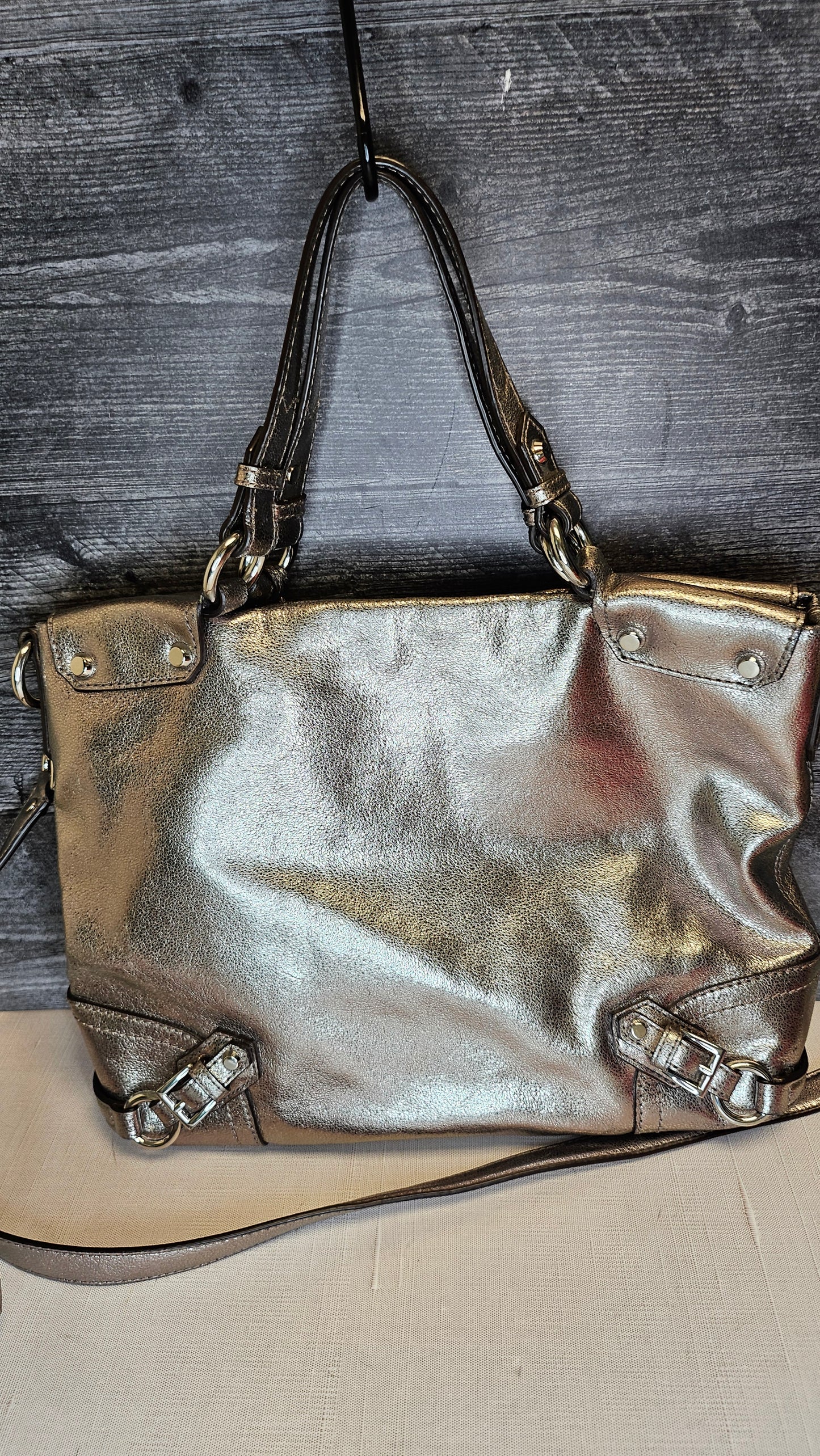 Michael Kors Copy Silver Grey Metallic Bag 36x26x9cm