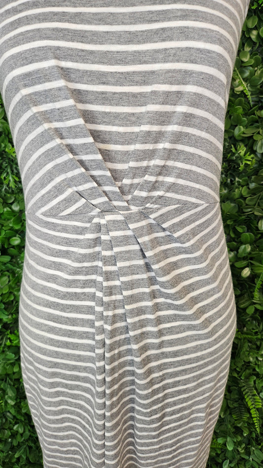 Gap Gray/White Twist Front Dress 8