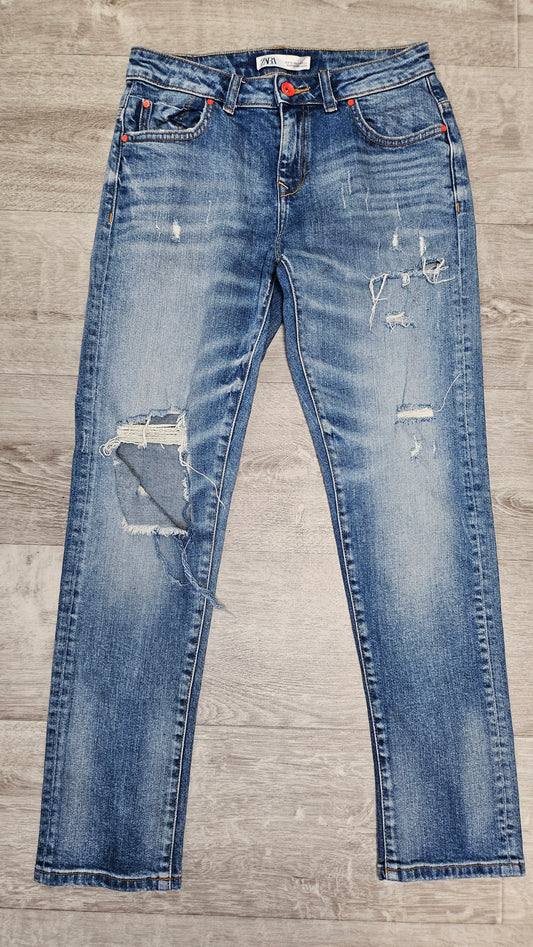 Zara Blue Distressed Jeans (6)