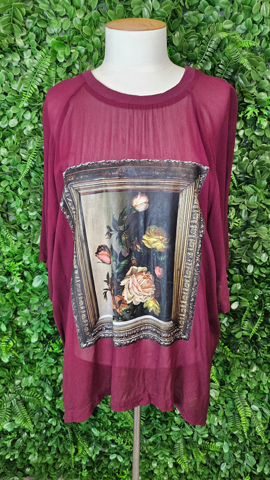 Curate Burgundy Picture Perfect Top (16-18)