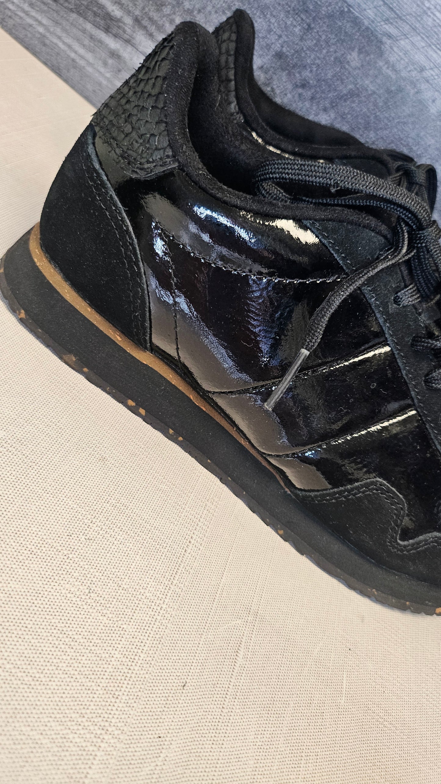 Woden Black Patent Sneaker (38)