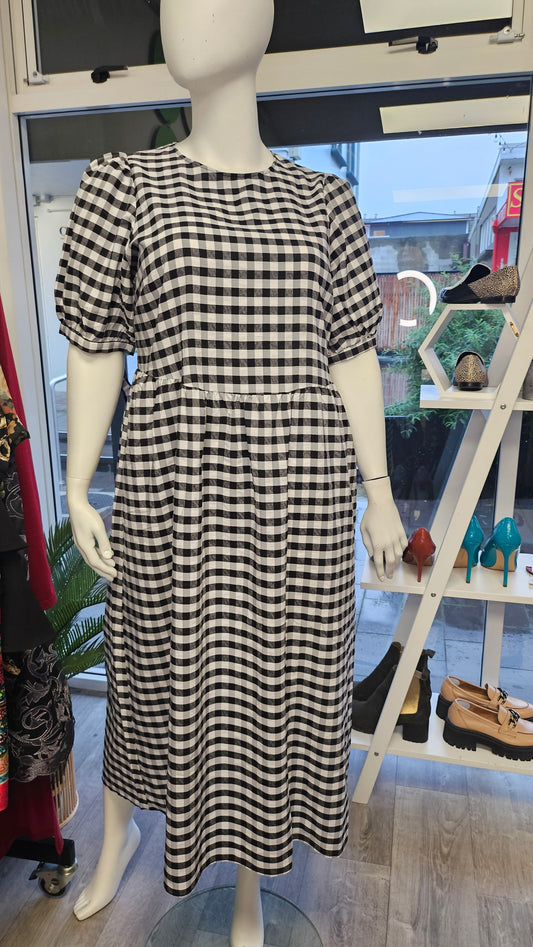 City Chic Check Gingham Smock Dress (16-18)