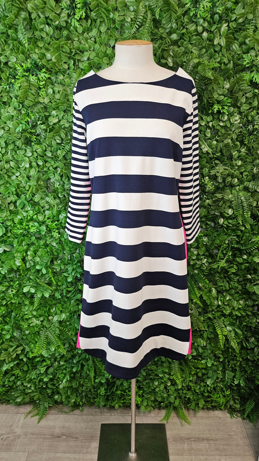 Foil Stripe Shift Dress (14)