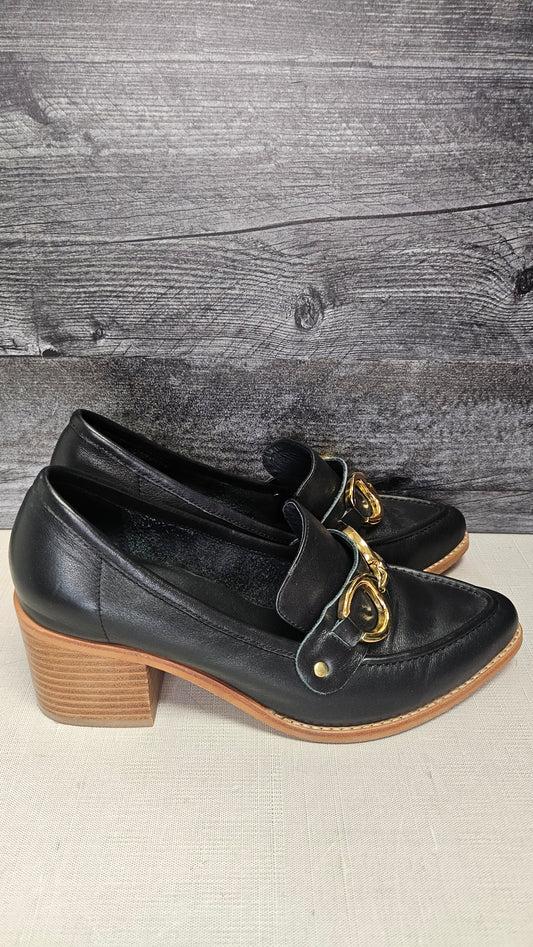 Andrea Biani Black Leather Loafer (40)