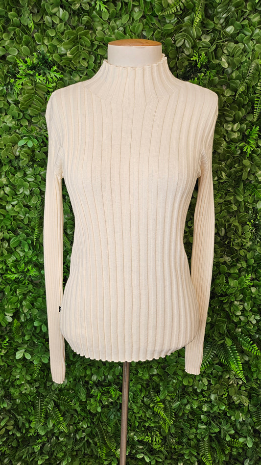 Thing Thing Cream Ribbed Top (6-8)