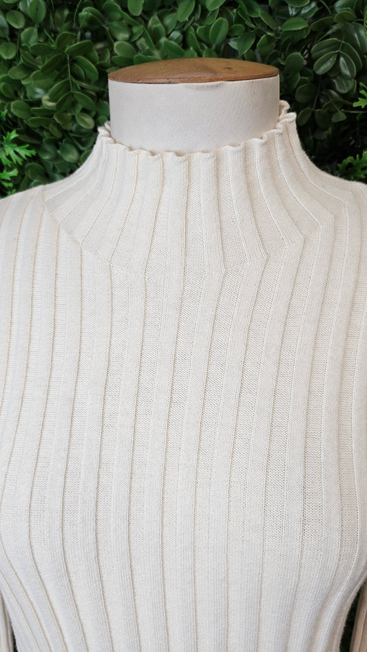 Thing Thing Cream Ribbed Top (6-8)