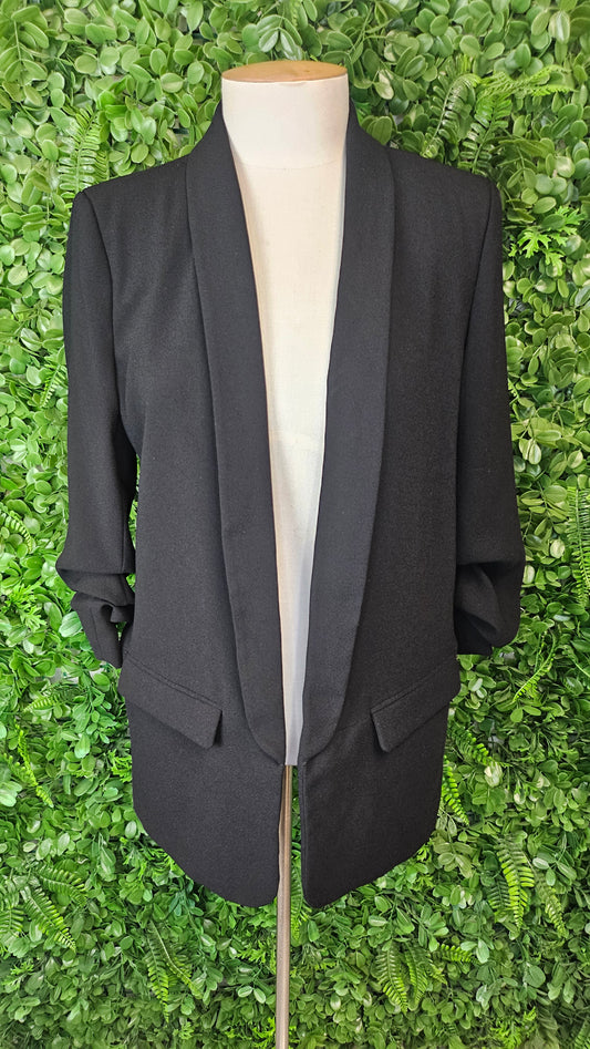 Zara Black Ruched Sleeve Blazer (12)