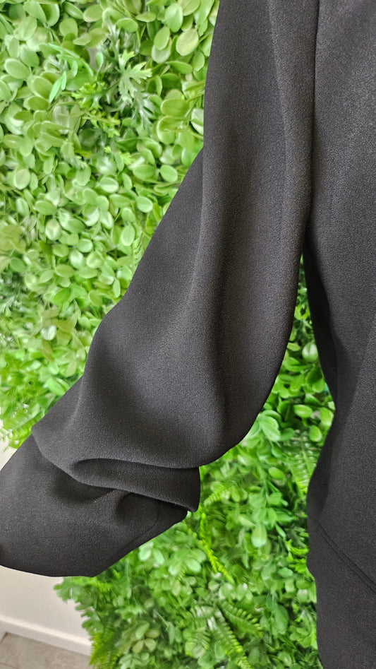 Zara Black Ruched Sleeve Blazer (12)