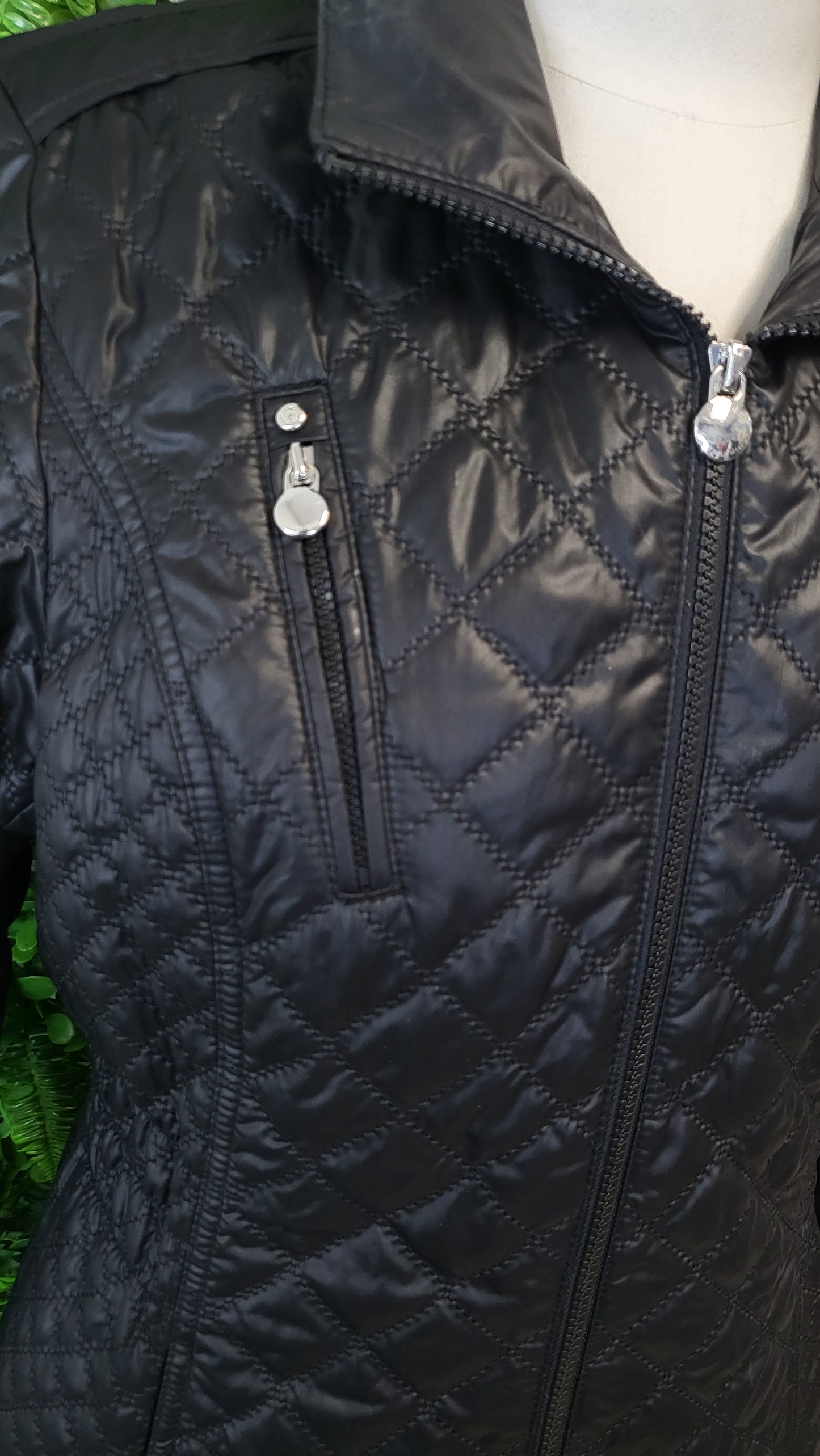Laundry by Shelli Segal Black Quilted Coat (12)