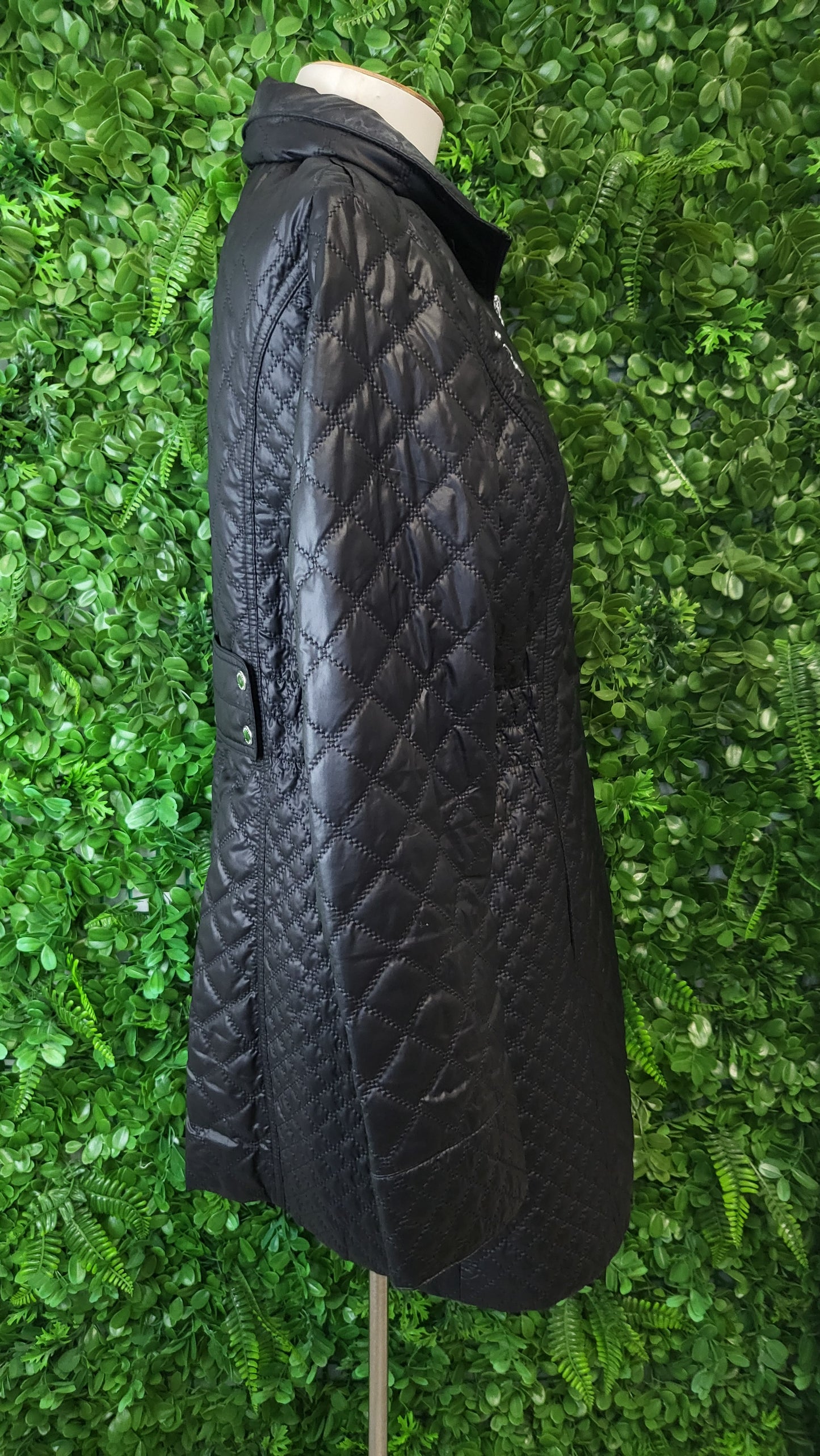 Laundry by Shelli Segal Black Quilted Coat (12)