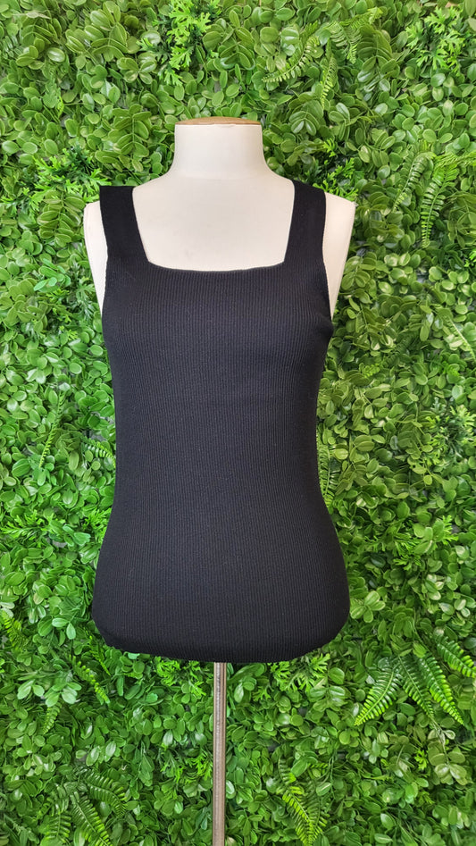 Decjuba Black Knit Vest Top (12-14)
