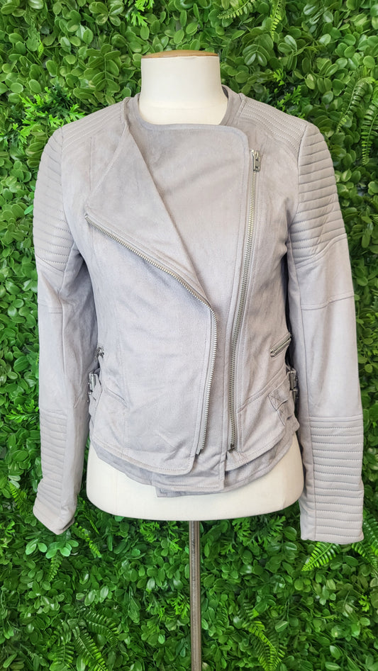 Decjuba Grey Suede & Pleather Jacket (10)