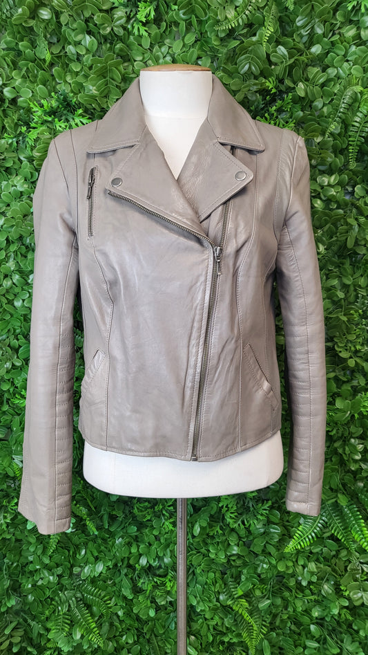 M&Co Mushroom Leather Biker 12