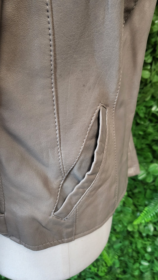 M&Co Mushroom Leather Biker 12
