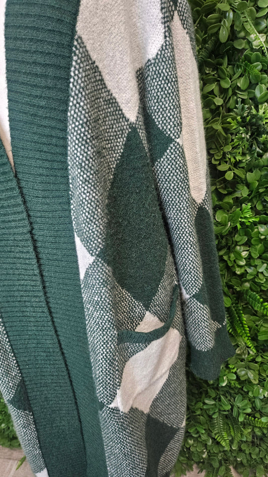 Madison Green Longline Coatigan Knit (12-14)