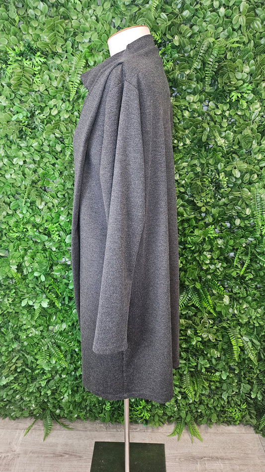 Memo Grey Draped Front Dress (14)