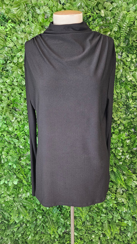 Moochi Black Gather Polo Skin Top (14)