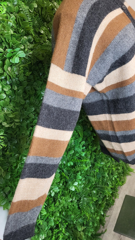 Adobe Knits Multi Coloured Alpaca Cardigan (14-16)