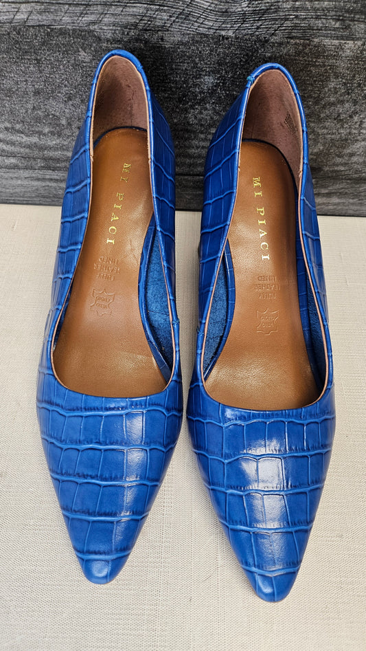 Mi Piaci Blue Leather Heel (37)